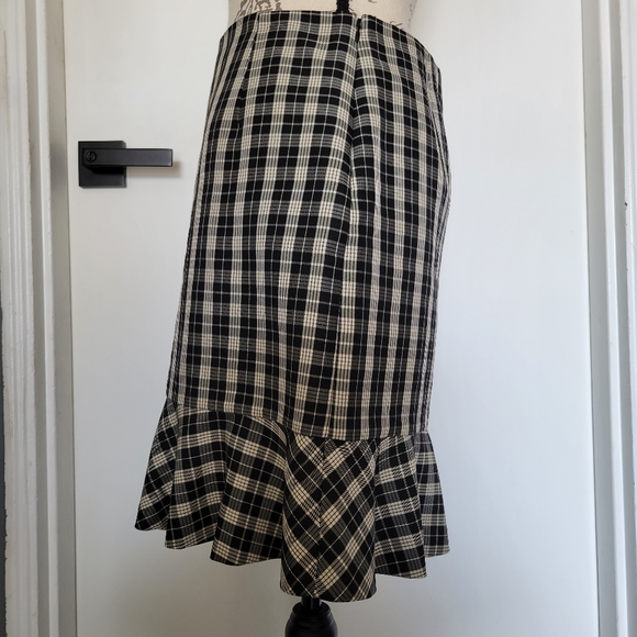 Robert Rodriguez Dark Academia Plaid Ruffle Mini Skirt Size M - Picture 3 of 10